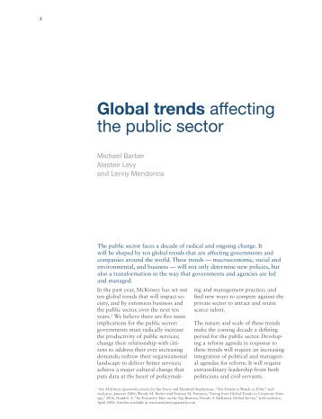 Global trends affecting the public sector - McKinsey & Company