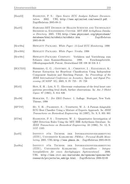 Entwicklung von Methoden zur Echtzeitanalyse von EKG ... - FZI