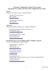 WI Collaborative Systems of Care Contact Info for - Wisconsin ...