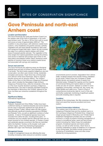 Gove Peninsula and north-east Arnhem coast - Natural Resources ...
