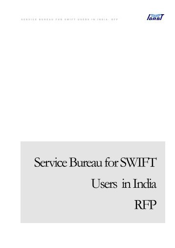 Service Bureau for SWIFT Users in India - IDRBT