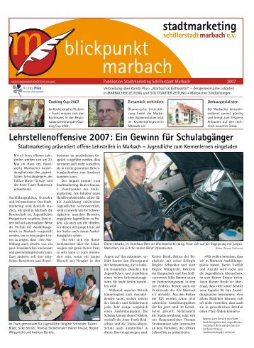 Blickpunkt Marbach - Stadtmarketing Schillerstadt Marbach eV