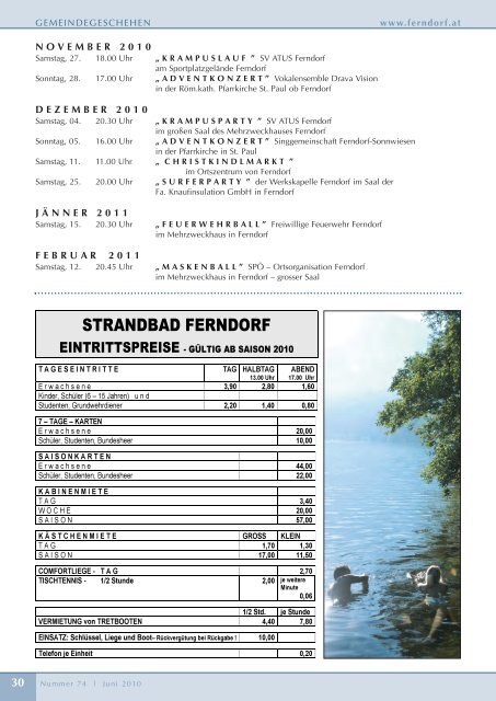 Nummer 74 | Ferndorf, im Juni 2010 | Jahrgang 38 - Gemeinde ...
