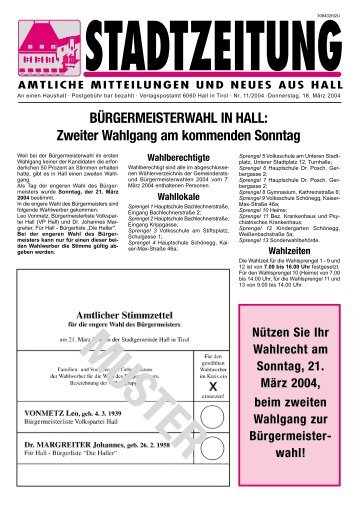 Stadtzeitung - in Hall in Tirol