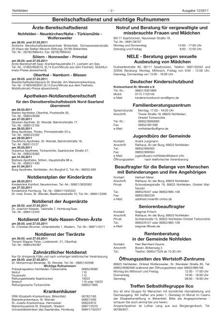 Nohfelder Nachrichten - Gemeinde Nohfelden