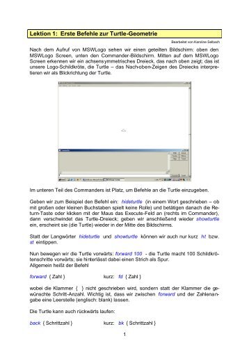 Erste Befehle zur Turtle-Geometrie - Landrat-Lucas Gymnasium