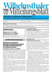 Amtsblatt der Gemeinde Wilhelmsthal Amtsblatt der Gemeinde ...