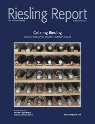 Cellaring Riesling - Riesling Report