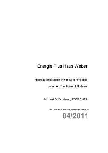 Energie Plus Haus Weber - architekten ronacher ZT GmbH