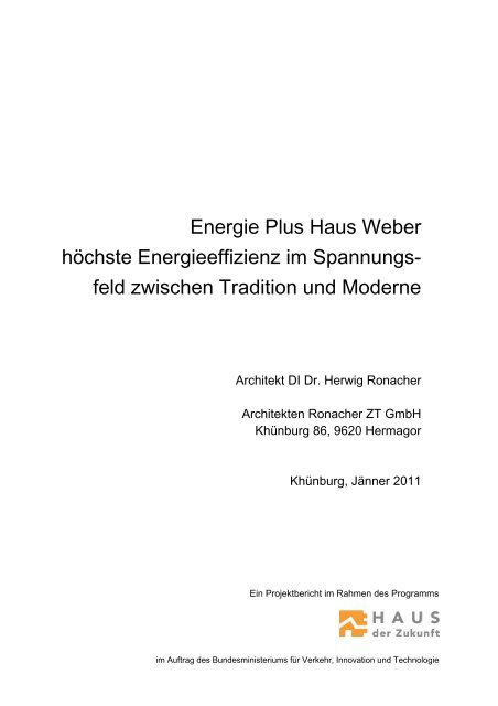 Energie Plus Haus Weber - architekten ronacher ZT GmbH