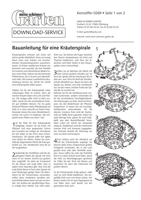 Bauanleitung für eine Kräuterspirale - (KGV) „Leipzig-Stünz“