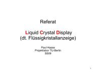 Referat Liquid Crystal Display (dt. Flüssigkristallanzeige) - Projektlabor