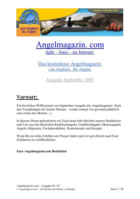 Das September Magazin als PDF - Angelmagazin.com