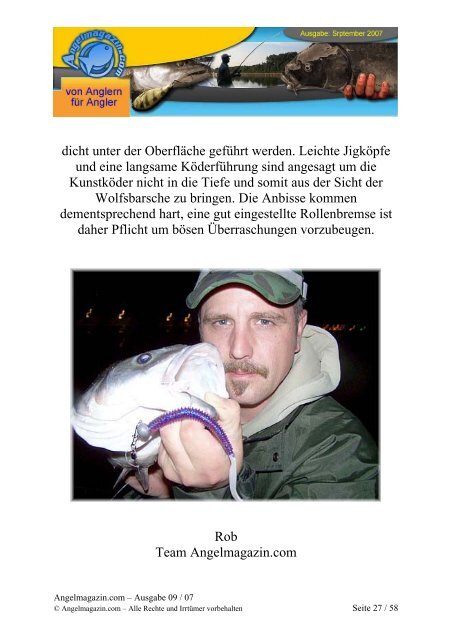 Das September Magazin als PDF - Angelmagazin.com