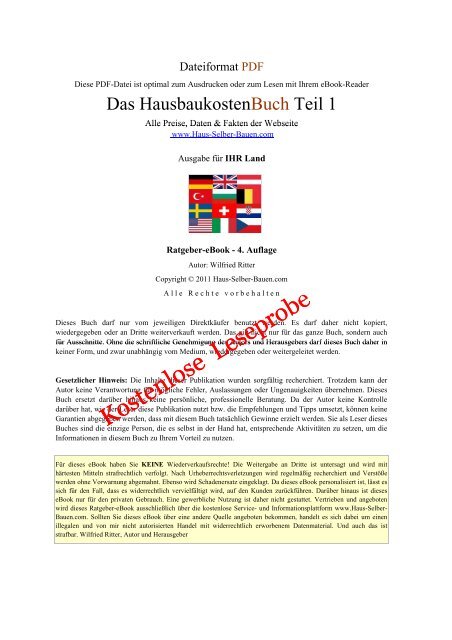 Das Hausbaukostenbuch Teil 1 Haus Selber Bauen