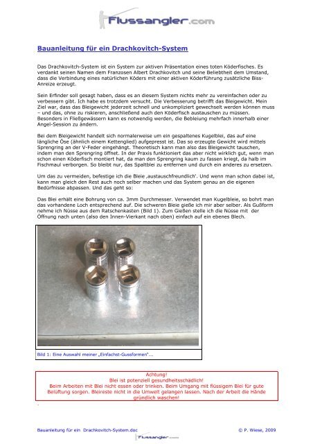 Bauanleitung Fur Ein Drachkovitch System Flussangler Com