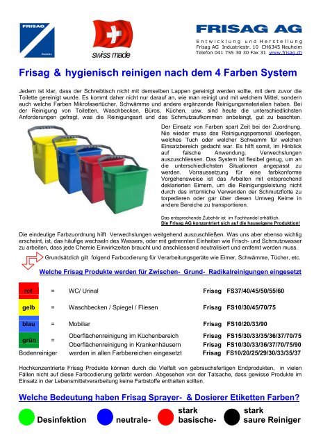 Hygiene & Reinigungs Kontrollblätter zum selber drucken - Frisag AG