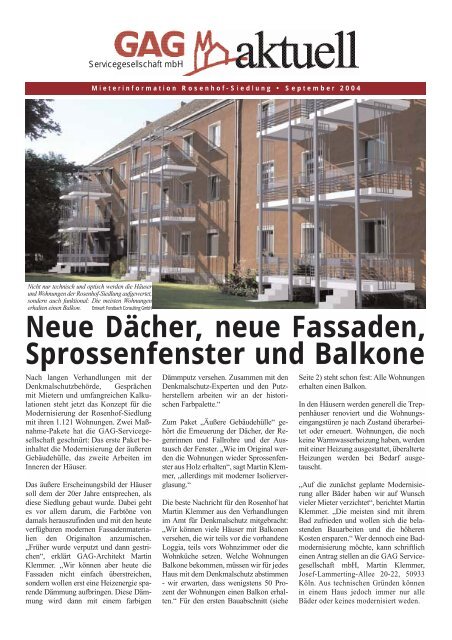 Neue Dächer, neue Fassaden, Sprossenfenster und Balkone - GAG ...