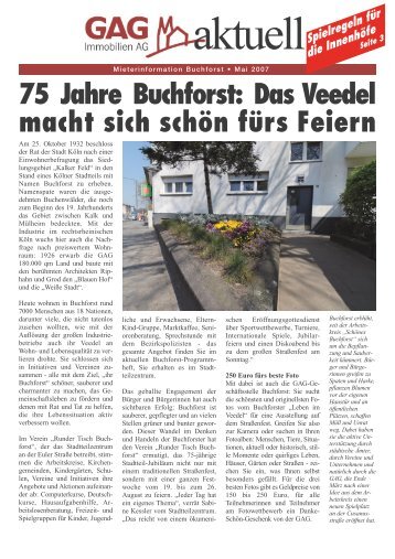 75 Jahre Buchforst - GAG Immobilien AG