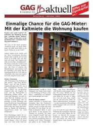 Einmalige Chance für die GAG-Mieter - GAG Immobilien AG