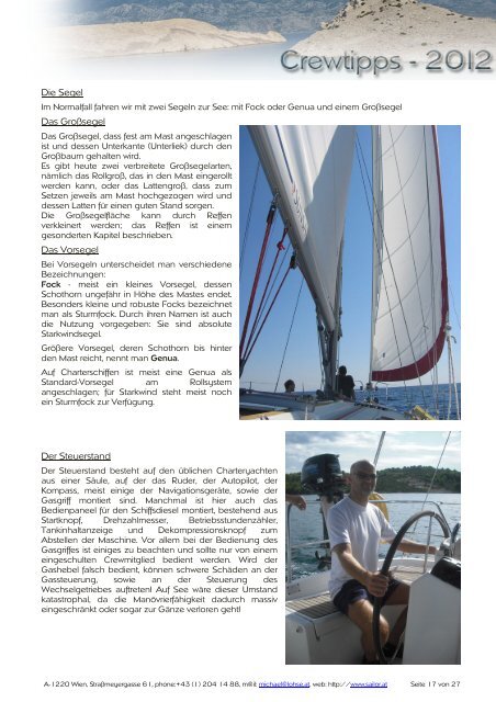 Tipps für das Crewmitglied