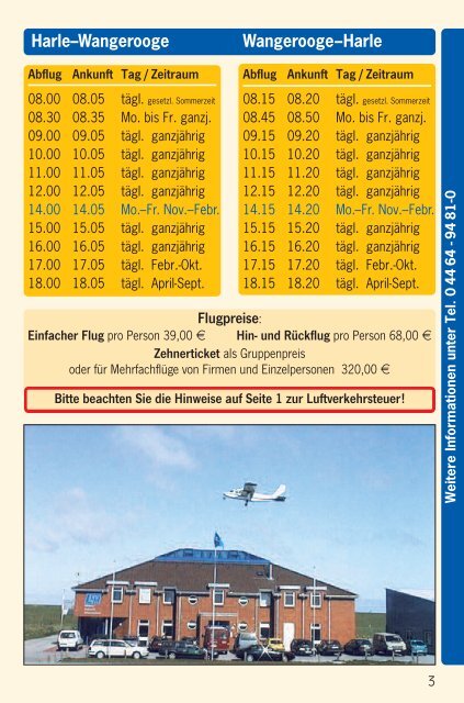 aktueller Flugplan LFH 2012 - Luftverkehr Friesland Harle