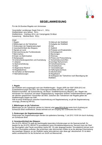 Segelanweisung 24h 2012 - AMMersee-Webdesign.de