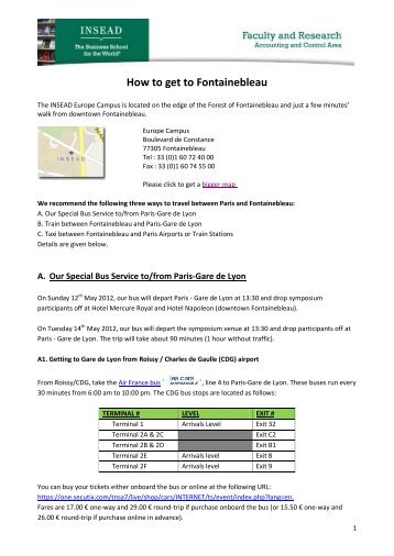 How to get to Fontainebleau - Insead