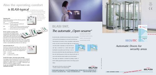 Record Blasi Secutec - Automatic Doors for security areas