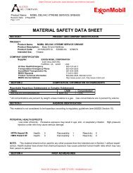 Mobil Delvac Xtreme Service Grease MSDS - Alexis Oil