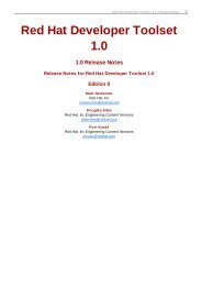 Red Hat Developer Toolset 1.x 1.0 Release Notes