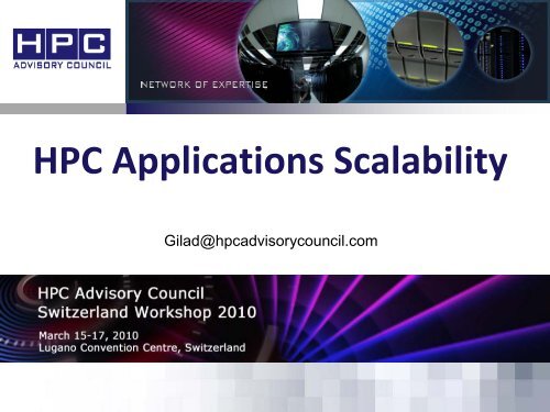 Large scale applications scalability - HPC Advisory Council