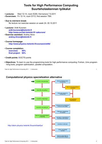 Tools for High Performance Computing ... - Helsinki.fi