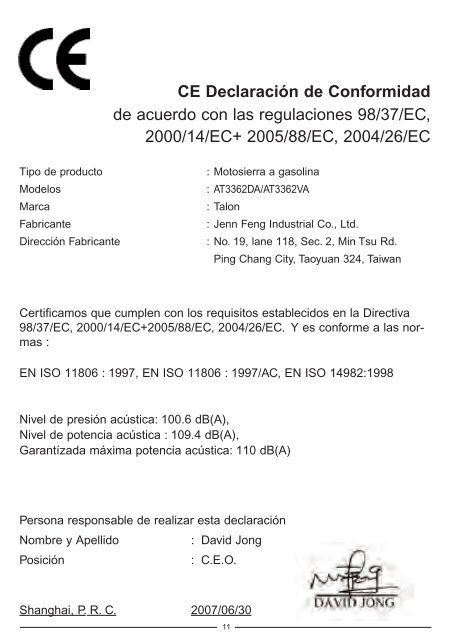 INSTRUCCIONES DE USO Desbrozadora a gasolina