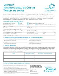 Limpieza Internacional de Costas Tarjeta de datos