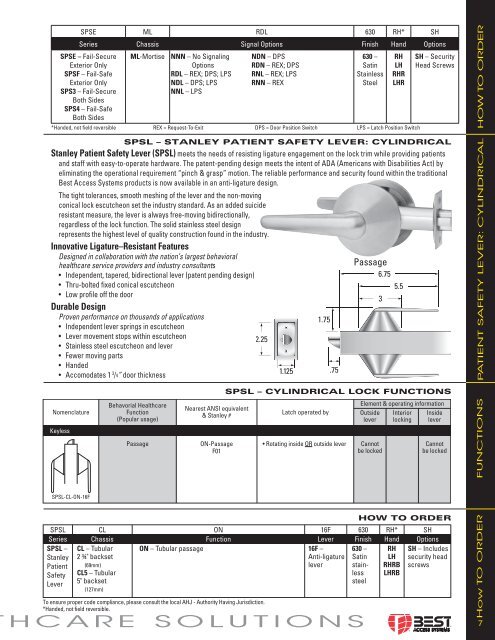 Stanley patient safety lever - Best Access Systems