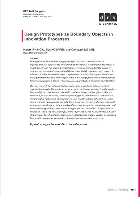 DRS2012 Bangkok Proceedings Vol 4 - Design Research Society