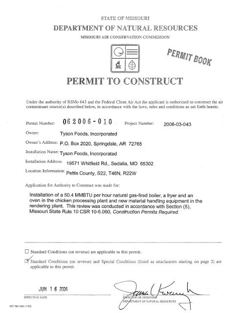 Missouri Permit Book