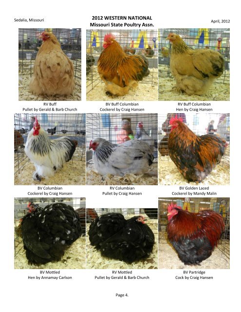 2012 WESTERN NATIONAL Missouri State Poultry Assn.