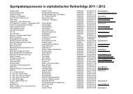 Sportpaketsponsoren in alphabetischer Reihenfolge 2011 / 2012