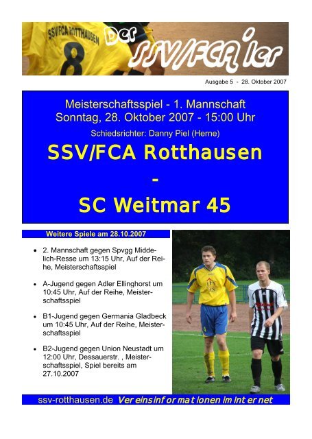 SSV/FCA Rotthausen - SC Weitmar 45