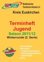 Jugendrahmen-Terminplan 2011/12 Kreis Euskirchen - Winterrunde