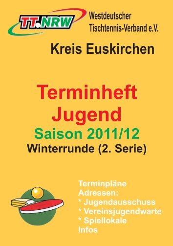 Jugendrahmen-Terminplan 2011/12 Kreis Euskirchen - Winterrunde