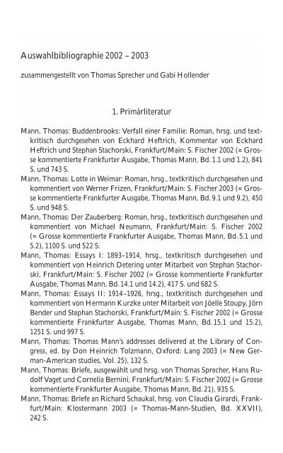 PDF-Liste für das Jahr 2004 - Thomas Mann