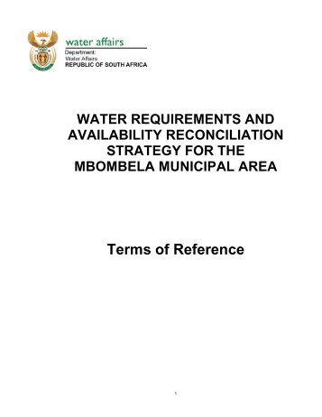 Reconciliation Strategy for the Mbombela - Department of Water ...