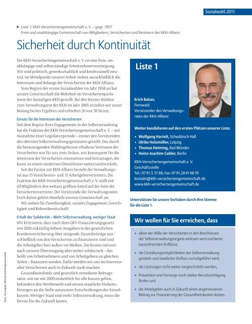 KKH-Allianz - Kandidaten und Listen ( PDF , 561 kB - Sozialwahl 2011