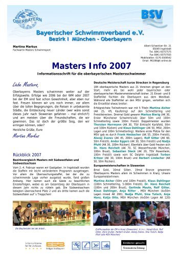 Masters 2007 - Bayerischer Schwimmverband