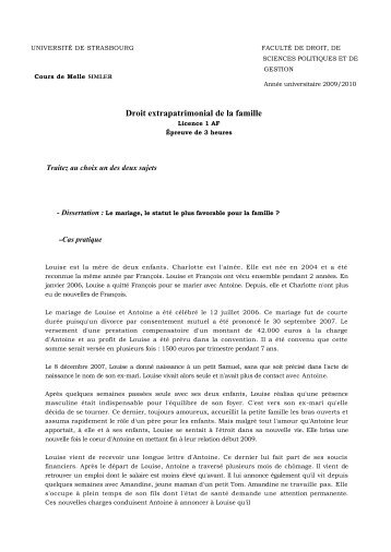 exemple de droit extrapatrimonial
