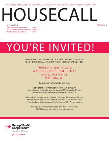 HouseCall Spring 2012 - Group Health Cooperative of South ...
