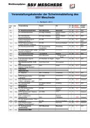 Veranstaltungskalender der Schwimmabteilung des ... - Schwimmen